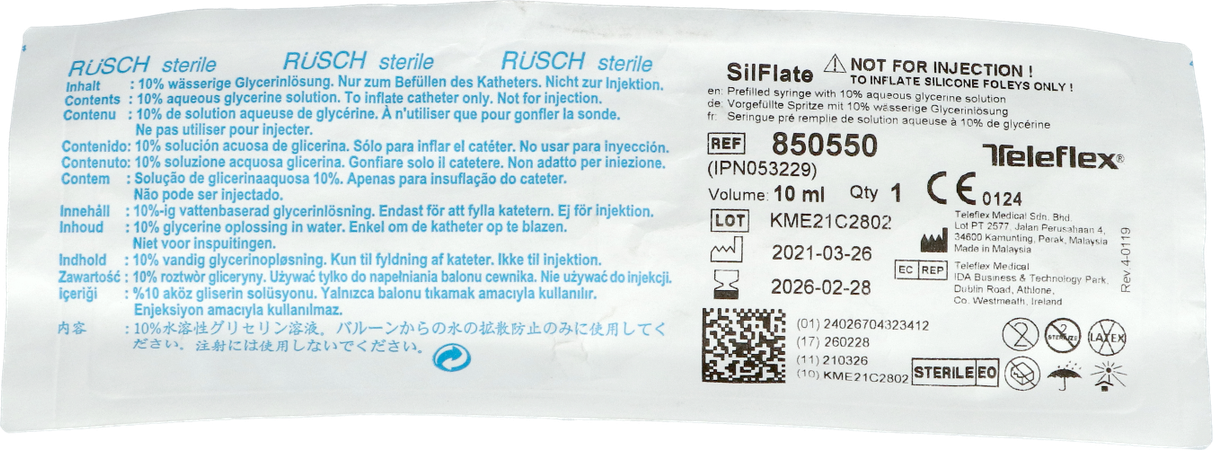 Ruschcare Siflate Voorg.spuit +10%sol Aq.glyc 10ml 4