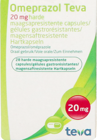 Omeprazol Teva 20mg Caps Maagsapresis Hard Pot 28 1