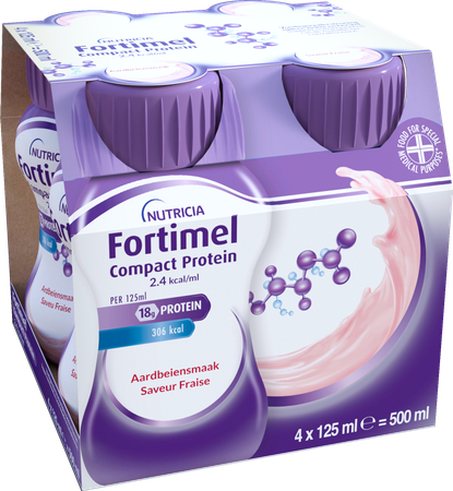 Fortimel Compact Protein 2.4kcal Aardbei 4x125ml 4