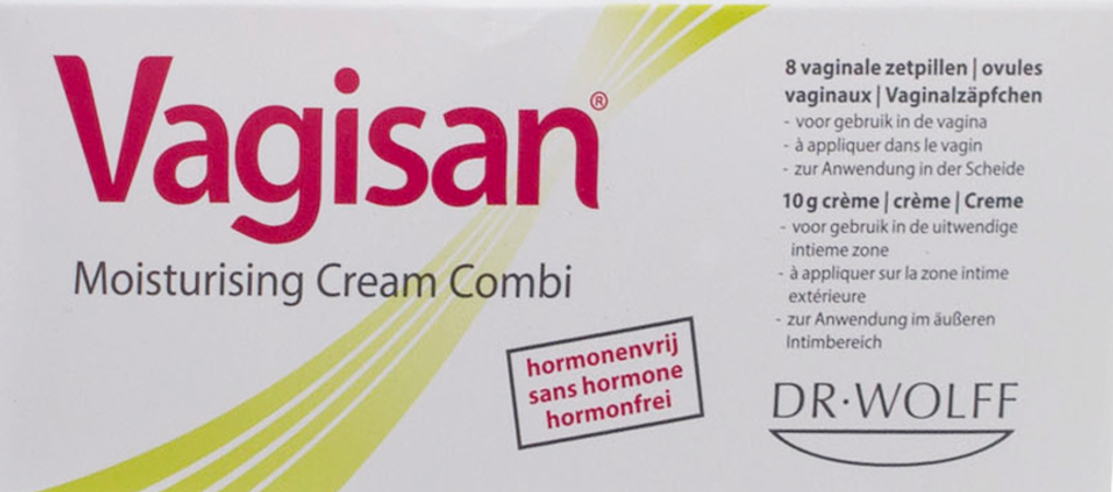 Vagisan Moisturizing Cream Combi Cr 10g + 8 Ovules 1
