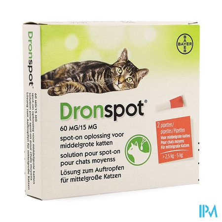 Dronspot 60mg/15mg Spot-on Chat Moyen>2,5-5kg Pip2