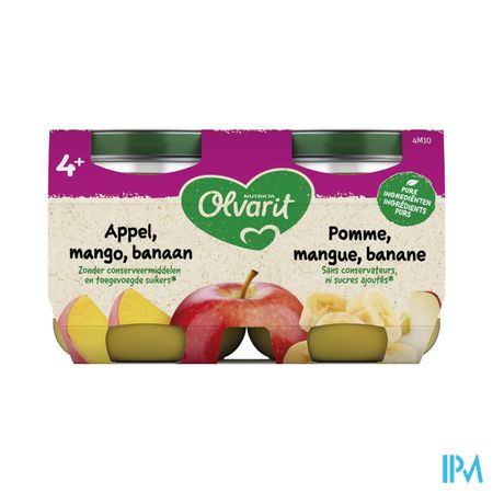 Olvarit Fruit Appel Mango Banaan 2x125g 1