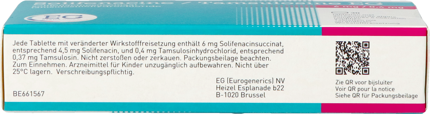 Solifenacine Tamsulosine EG 6/04,Mg Lib.Mod.Comp30 5