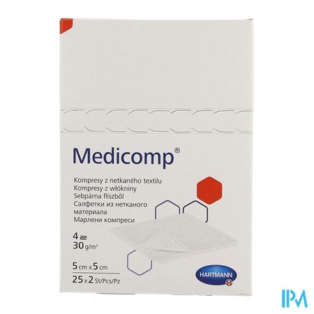 Medicomp 5x5cm 4l. St. 25x2 P/s 2