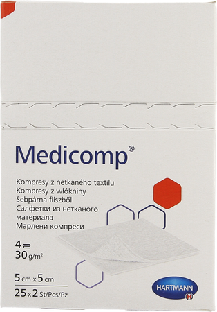 Medicomp 5x5cm 4pl. St. 25x2 P/s 2