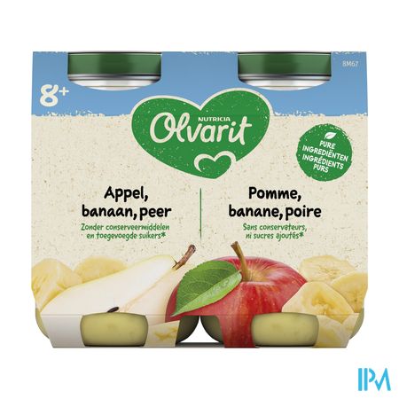 Olvarit Appel Banaan Peer 2x200g 8m59 2