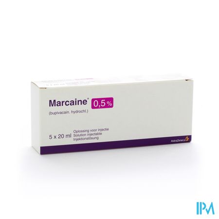 Marcaine Sol. Inj. 5 X 20ml 0,50 %