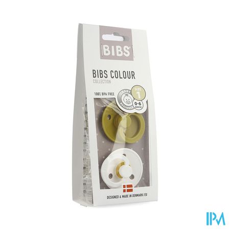 Bibs 1 Fopspeen Duo Mustard White