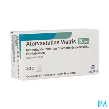 Atorvastatine Viatris 20mg Filmomh Tabl 30 Bls