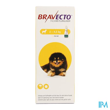 Bravecto 112,5mg Spot On Opl Hond 2-4,5kg Pipet 1 4