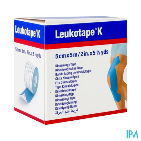 Leukotape K Kleefwindel Elast Blauw 5,0cmx5m 1