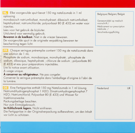 Tysabri 150mg Opl Inj Voorgevulde Spuit 2x1ml 4