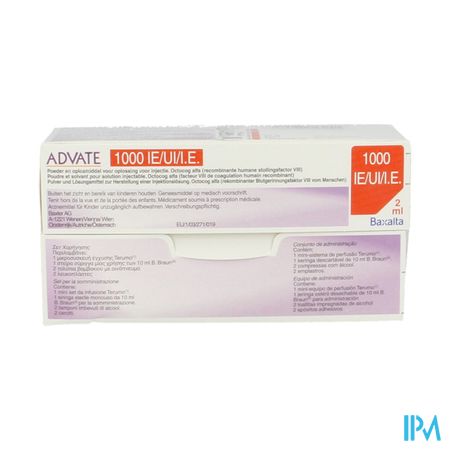 Advate 1000ui Pulv+solv Sol Inj 2ml(500iu/ml)+kit