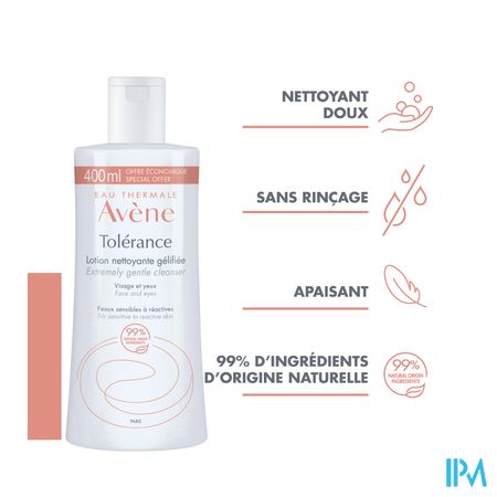 Avene Tolerance Lotion Nettoyante Gelif. 400ml 7