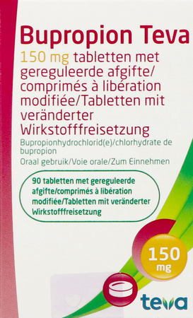 Bupropion Teva 150mg Geregul.afgifte Comp 90 4