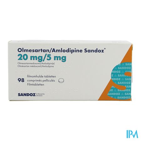 Olmesartan Amlodipine Sandoz 20/ 5mg Film.tabl 98 1