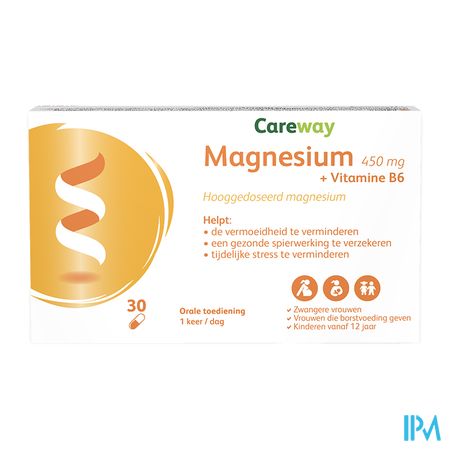 Careway Magnesium 450mg + Vitamine B6 Caps 30 3