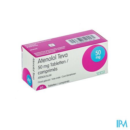 Atenolol Teva Comp Enrob 60x 50mg