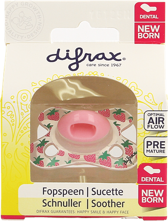 Difrax Fopspeen Newborn Dental Sil Girl-2/2m 1 796 7