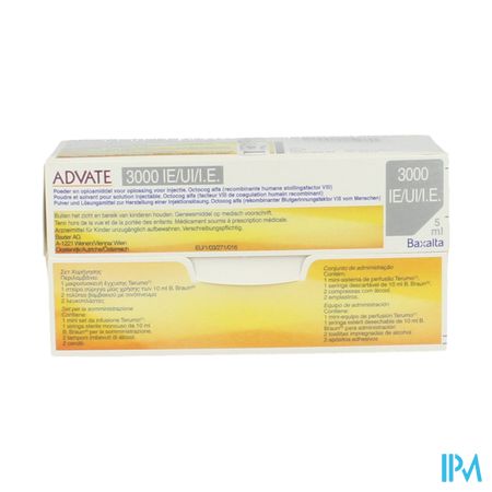 Advate 3000ui Pulv+solv Sol Inj 5ml(600iu/ml)+kit