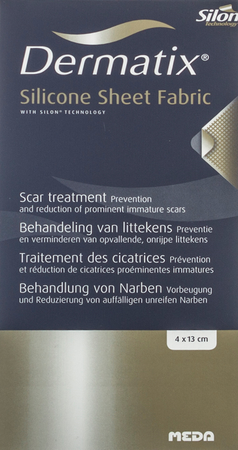 Dermatix Silicone Sheet Fabric Adh 4x13cm 1 1