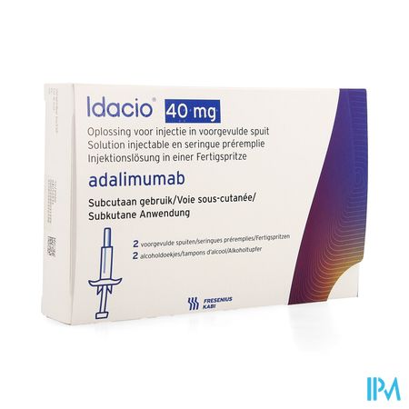 Idacio 40mg 2 Seringues Préremplis/2 Voorgevulde Spuiten 0,8ml (50mg/ml)