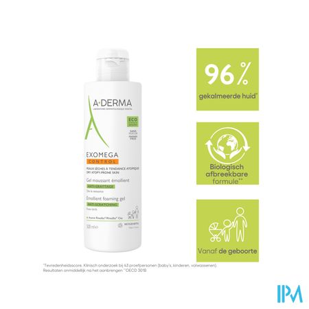 Aderma Exomega Control Emolierend Gel Schuim.500ml 14