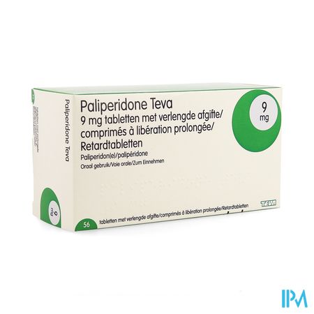 Paliperidone Teva 9mg Verl.afgifte Comp 56 X 9mg