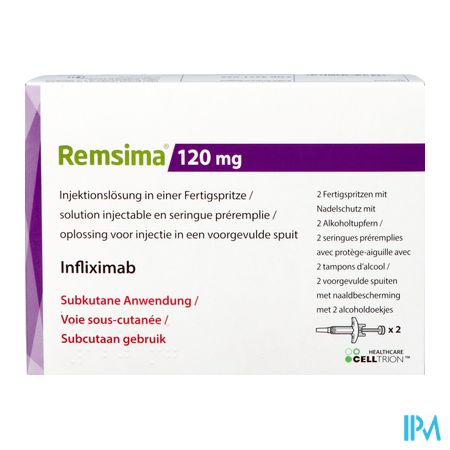 Remsima 120mg Opl Inj Voorgev.spuit 2 + 2 Alc Pad 1