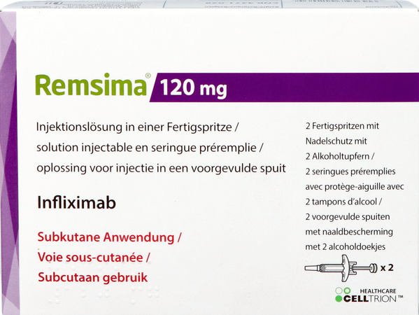 Remsima 120mg Opl Inj Voorgev.spuit 2 + 2 Alc Pad 1