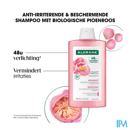 Klorane Capil. Sh Pioenroos Bio 400ml 6