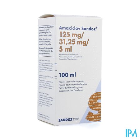 Amoxiclav Sandoz 125mg/5ml Pd Susp100ml