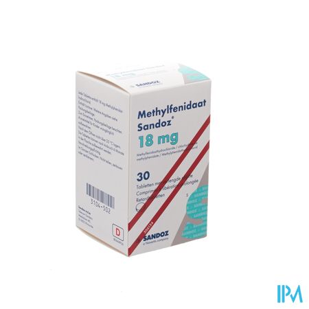 Methylfenidaat 18mg Sandoz Comp Verl Afgifte 30 1