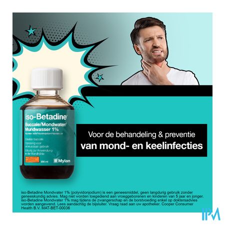Iso Betadine 1% Nf Mondwater 200ml Ready To Use 18