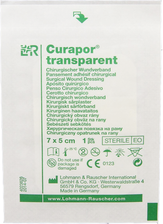 Curapor Transparant Steriel 7cmx 5cm 50 13101 6