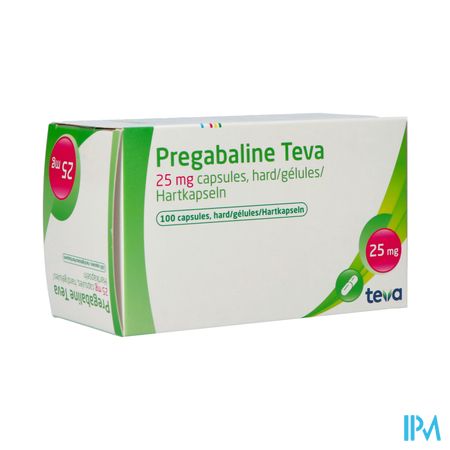 Pregabaline Teva 25mg Harde Caps 100