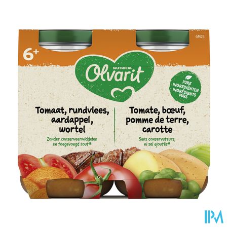Olvarit Tomate Boeuf Pmdt Carotte 2x200g 6m06 2