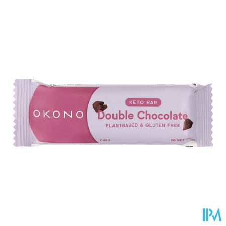 Okono Dubbele Chocolade Keto Bar 40g 1