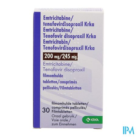 Emtricitabine Tenofovirdisop.krka 200/245 Comp 30 1