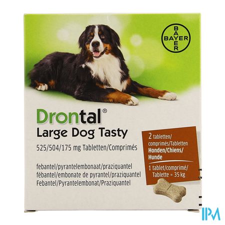 Drontal Large Dog Tasty 525/504/175mg Comp 1x2 1