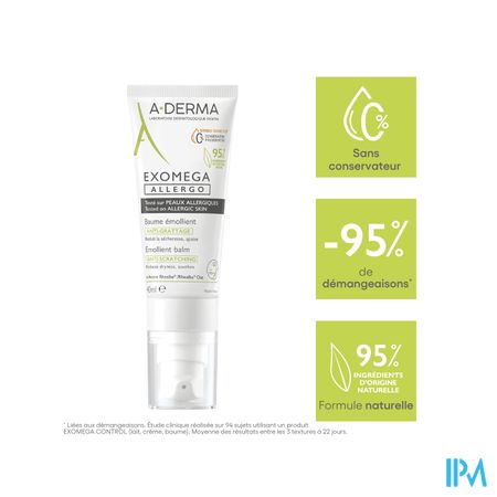 Aderma Exomega Allergo Baume Emollient 40ml 12