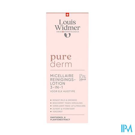 Widmer Purederm Micellaire Reinigingslotion Zonder Parfum 200ml