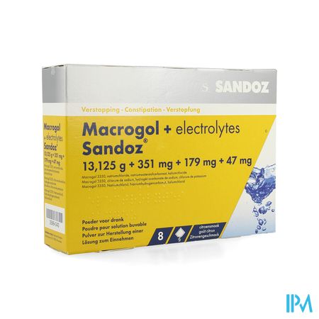 Macrogol + Electr Sandoz Pulv Gout Citron Sach 8