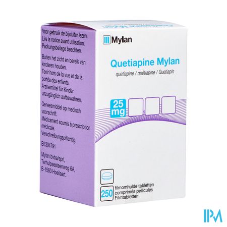 Quetiapine Mylan 25mg Filmomh Tabl 250 Fl Hdpe