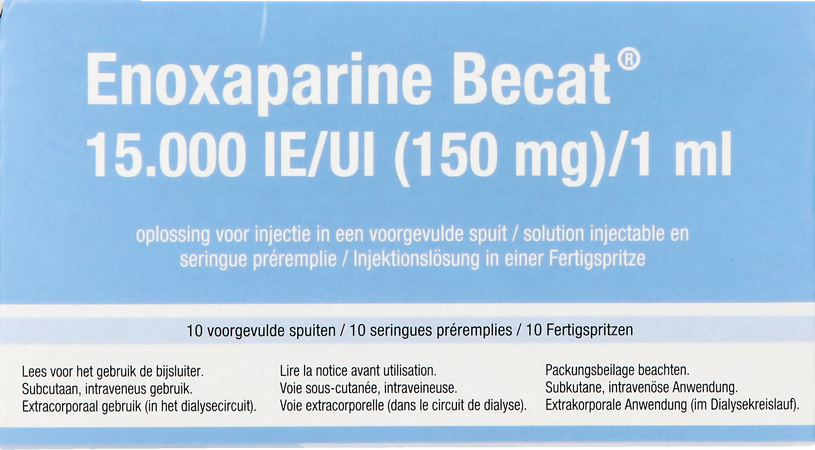 Enoxaparine Becat 15000iu 150mg/ml Ser Preremp. 10 1