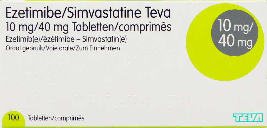Ezetimibe Simvastatine Teva 10mg/40mg Comp 100 4