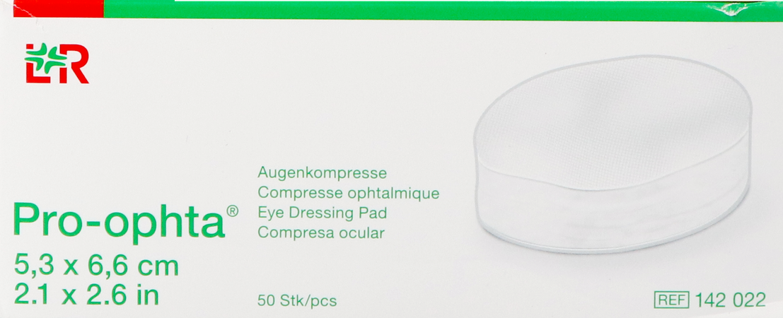 Pro-ophta Oogkompres N/ster. 5,5x7,5cm 50 142022 1