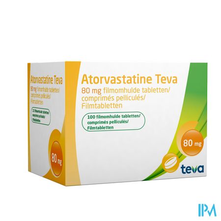 Atorvastatine Teva 80mg Comp Pell 100 Blister