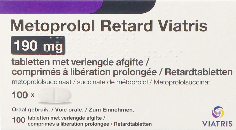 Metoprolol Viatris 190mg Tabl Retard 100 1