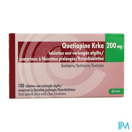 Quetiapine Krka 200mg Lib.prolongee Comp 100 1